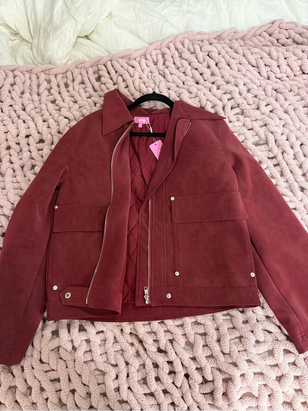 EDIKTED Annabelle oversized faux suede jacket size small NWT